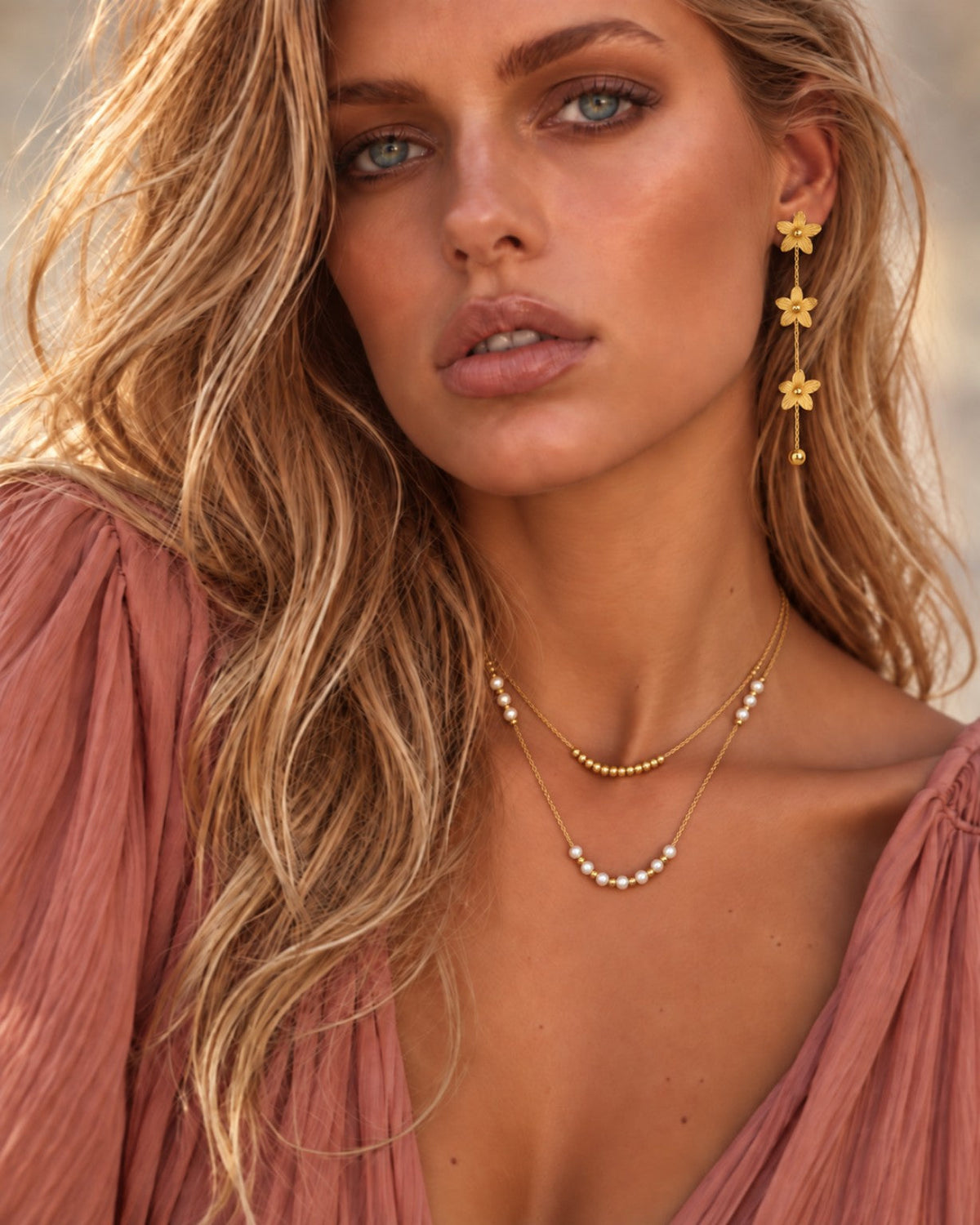 La Douce — boucles Floraison et collier Accord