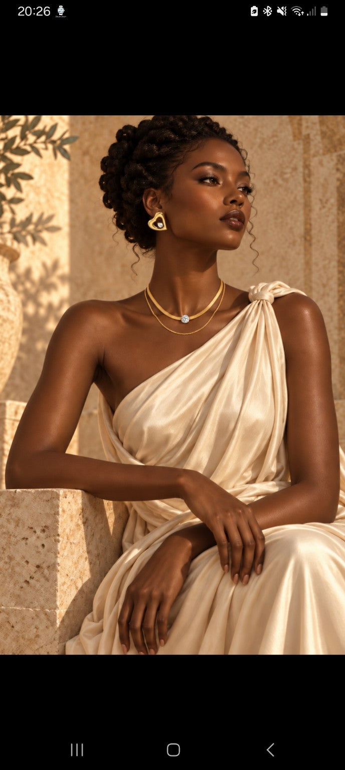 Boucles Cœur Zircon portées avec le collier Duo Zircon