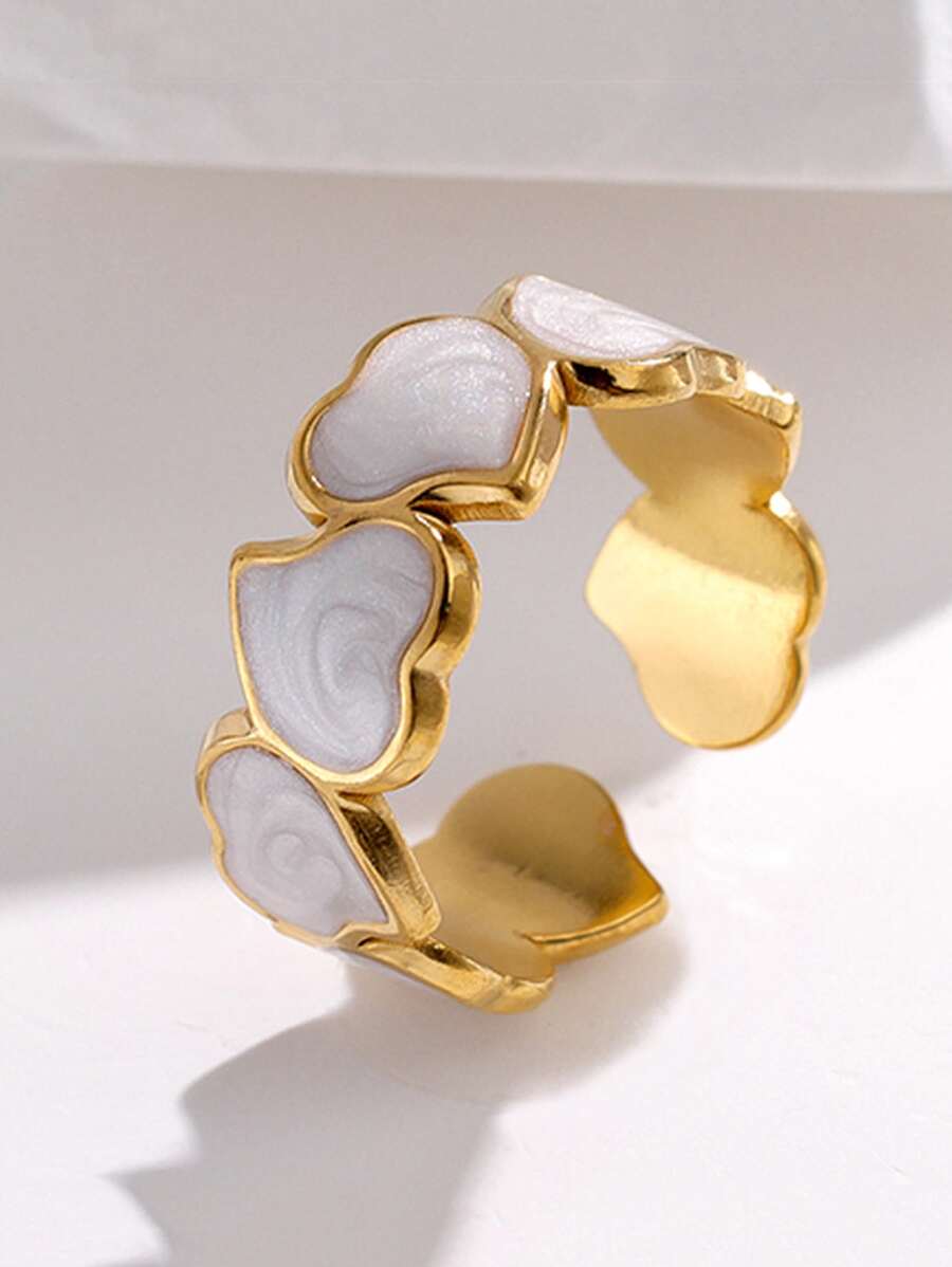 Bague Cœurs Nacrés — Tendresse & Charme