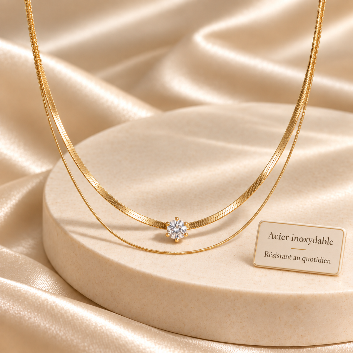 Collier Duo Zircon