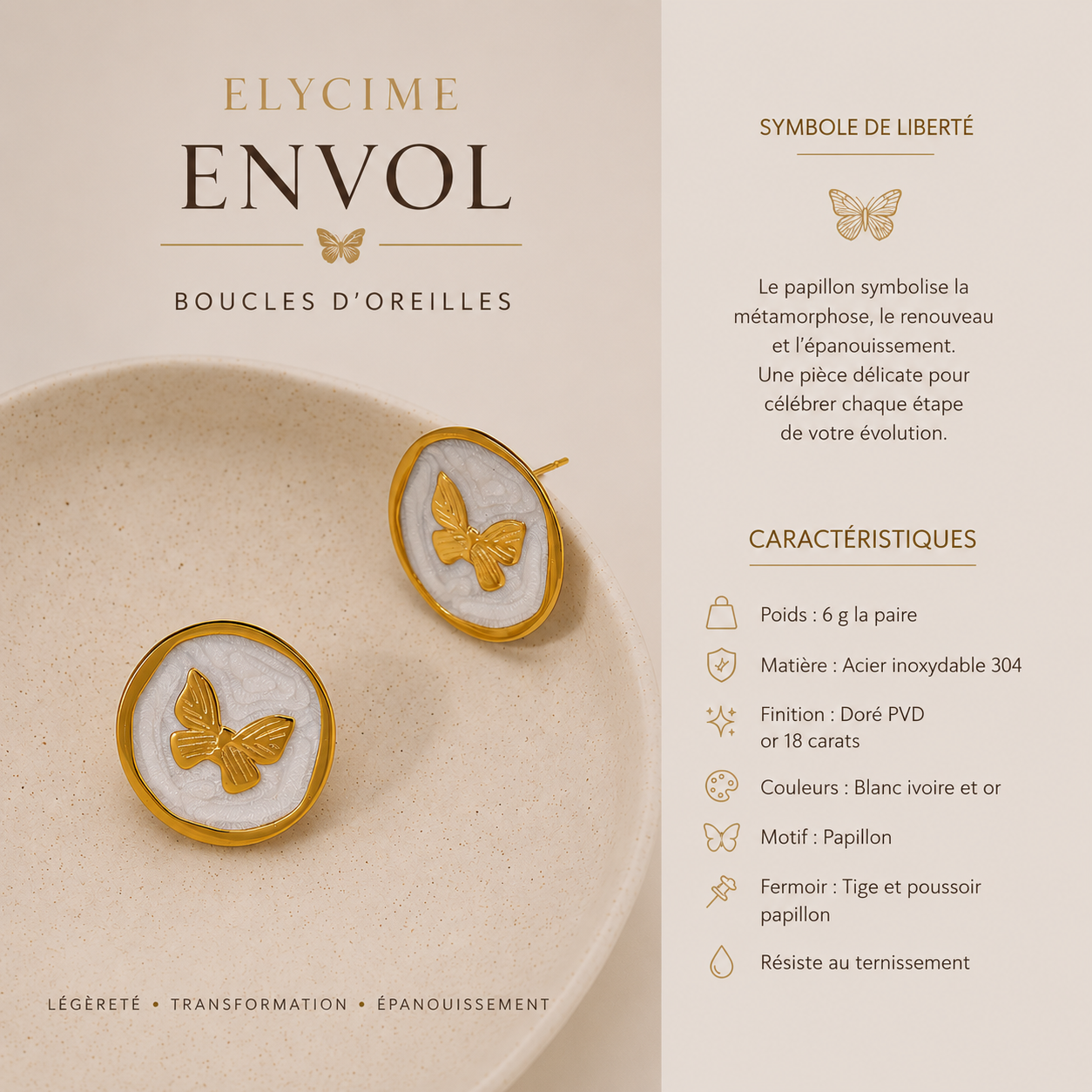 Boucles d'oreilles Envol