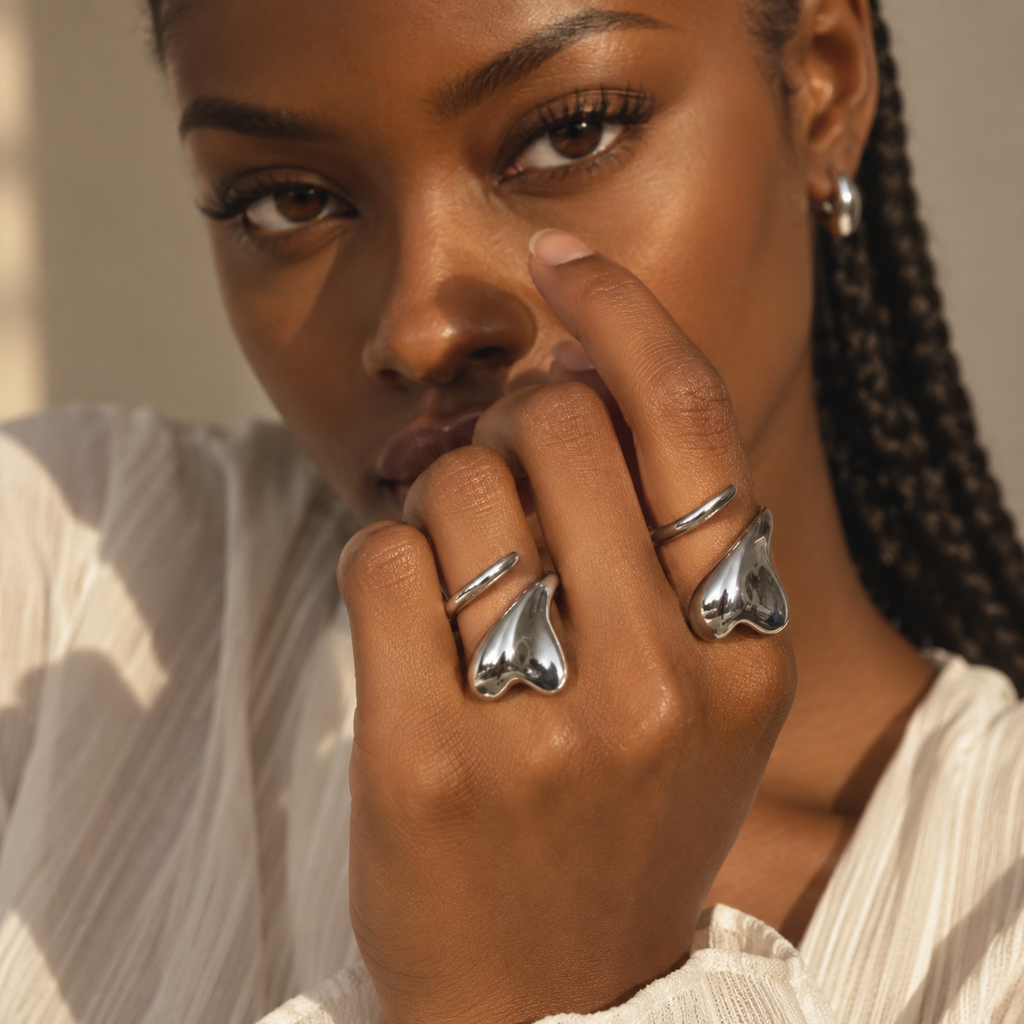 Cœur – Bague en acier inoxydable