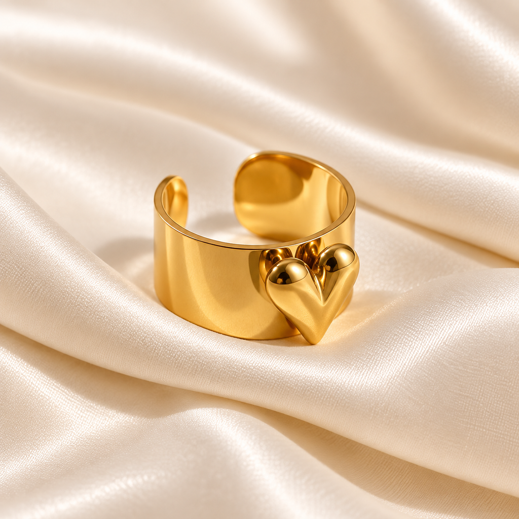 Cœur – Bague en acier inoxydable