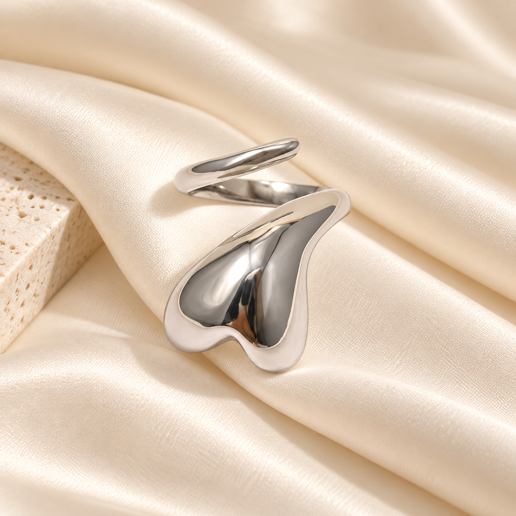 Cœur – Bague en acier inoxydable