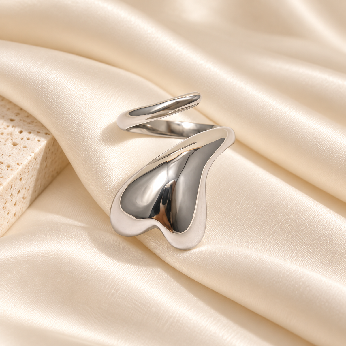 Cœur – Bague en acier inoxydable