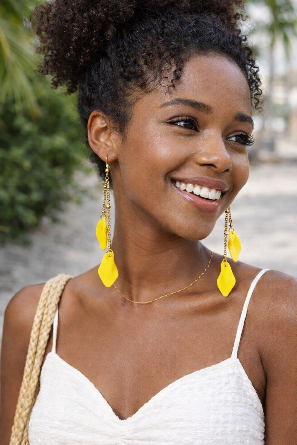 Boucles d’oreilles colorées pétales