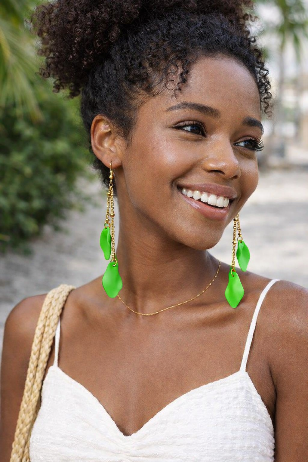 Boucles d’oreilles colorées pétales