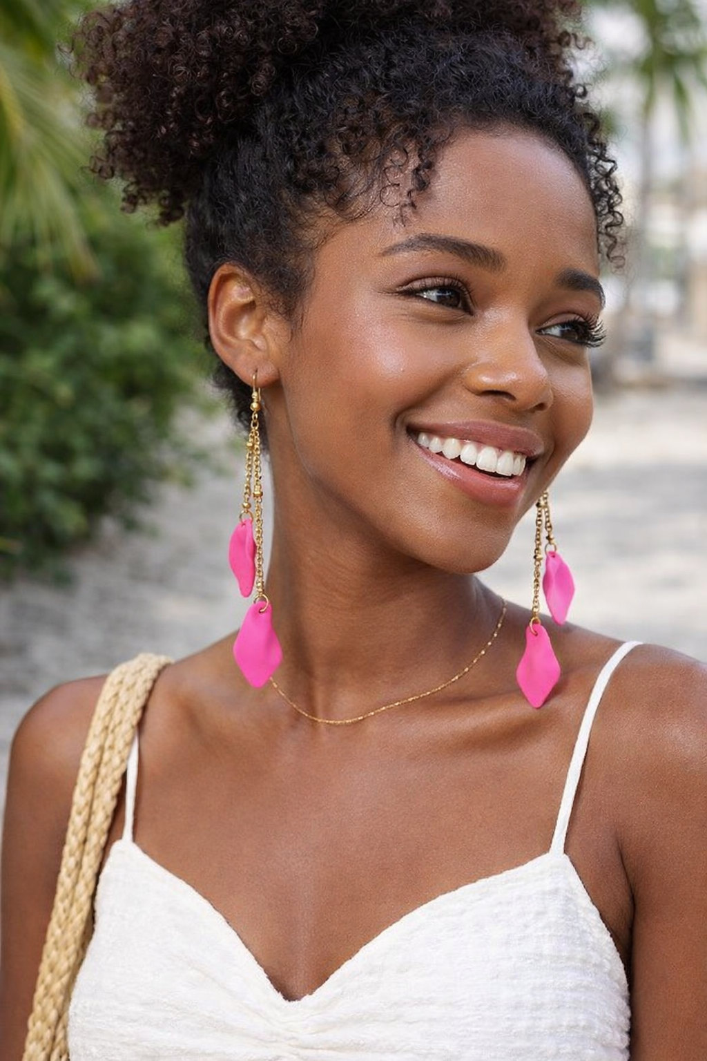 Boucles d’oreilles colorées pétales