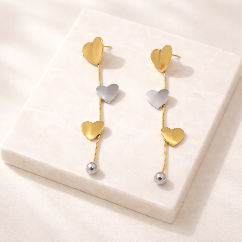 Boucles d'oreilles Ligne de Cœur