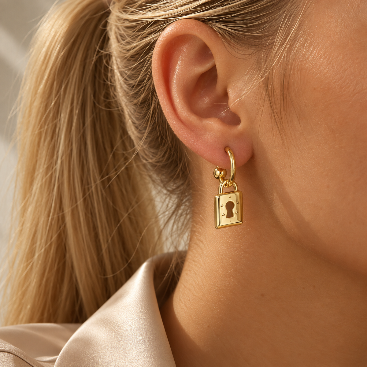 Duo Clé-Cadenas - Boucles d’oreilles en acier inoxydable