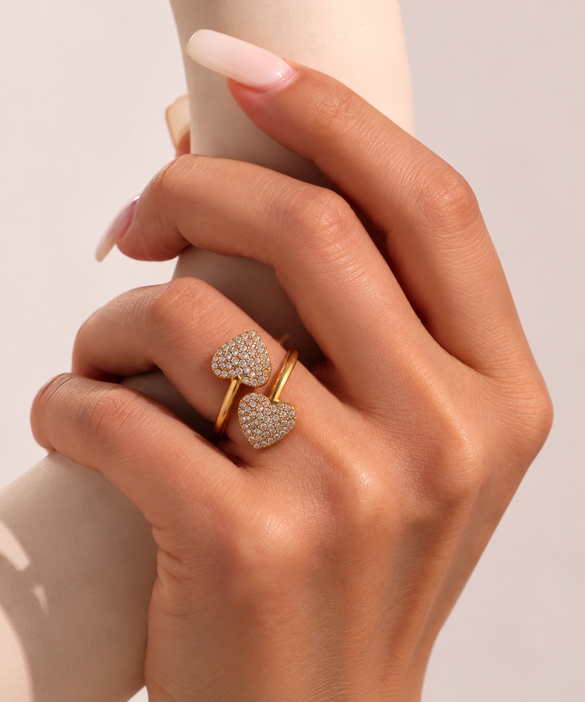 Duo cœur - Bague en acier inoxydable