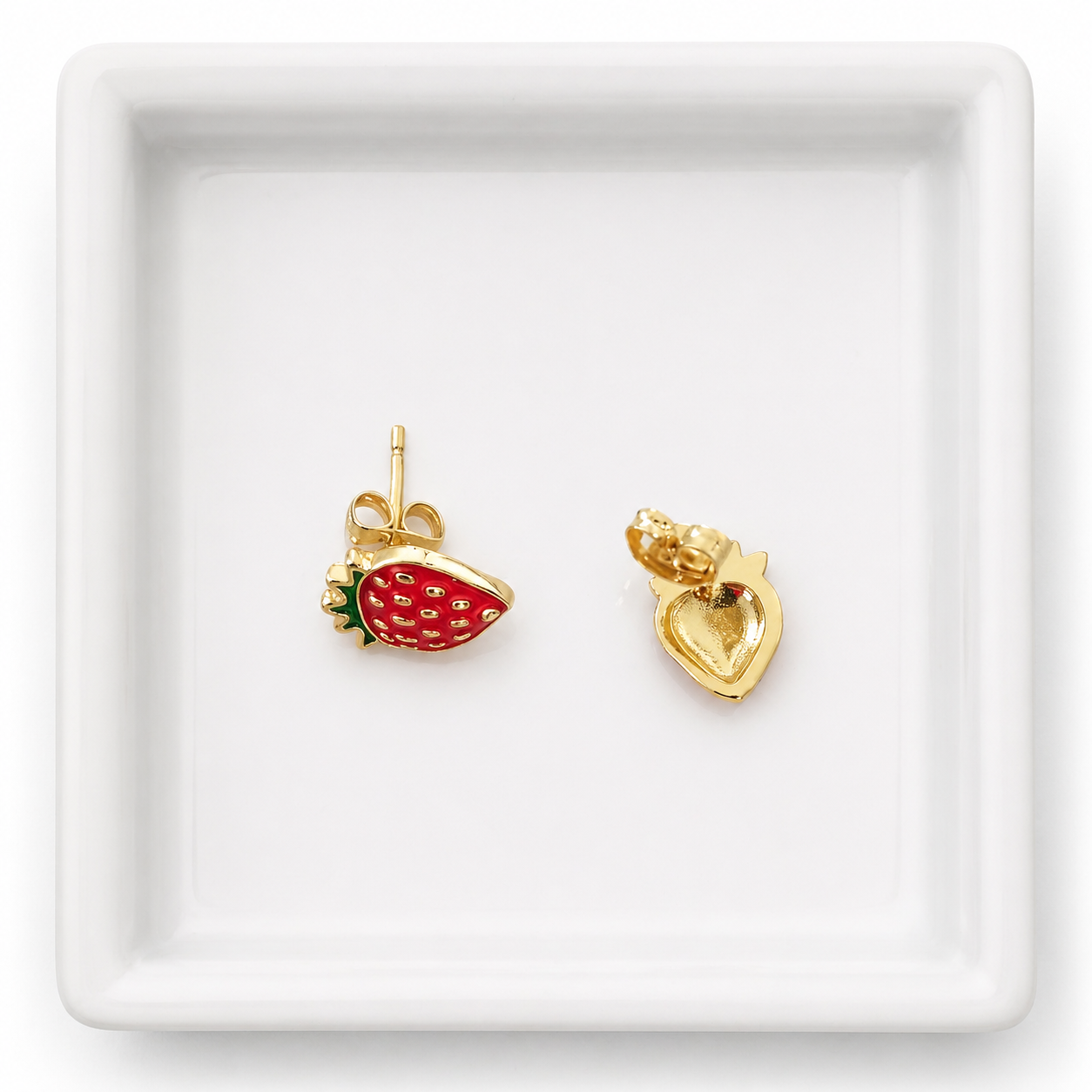 Boucles d’oreilles Fraise Dorée