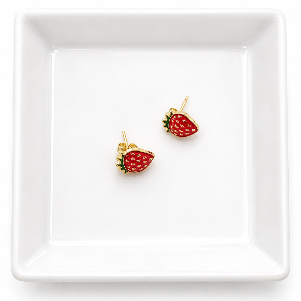 Boucles d’oreilles Fraise Dorée