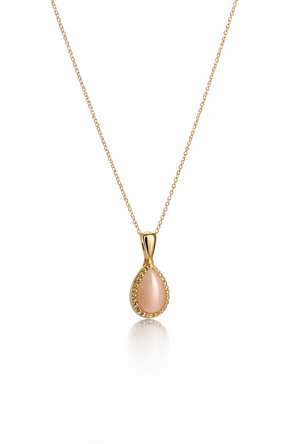 Collier goutte élégante – acier inoxydable & zircon