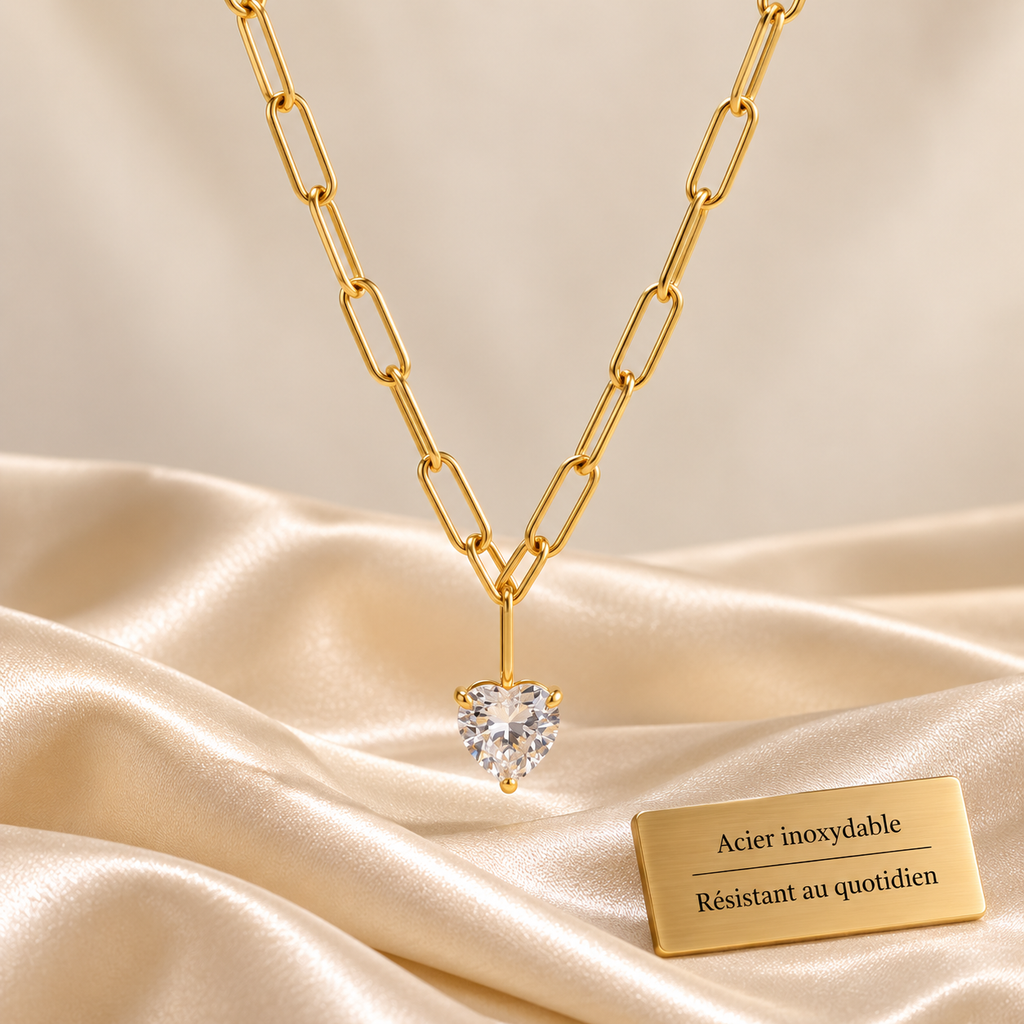 Collier Cœur Zircon