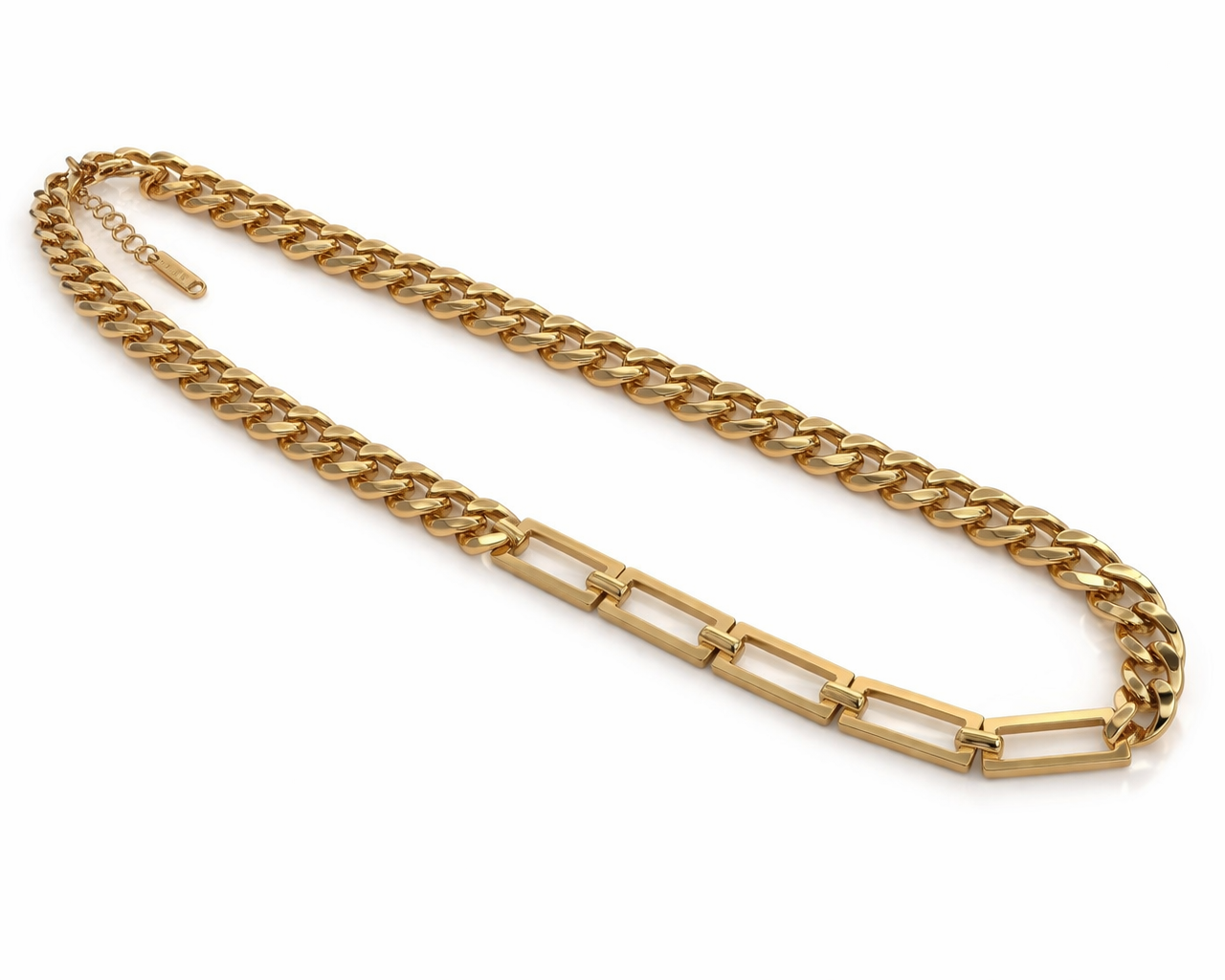 Collier chaîne géométrique doré – Prestance & modernité