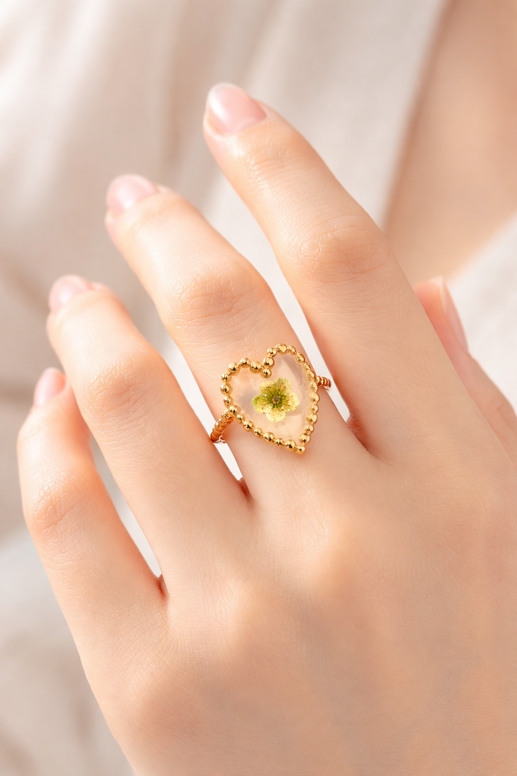 Bague Cœur Fleur