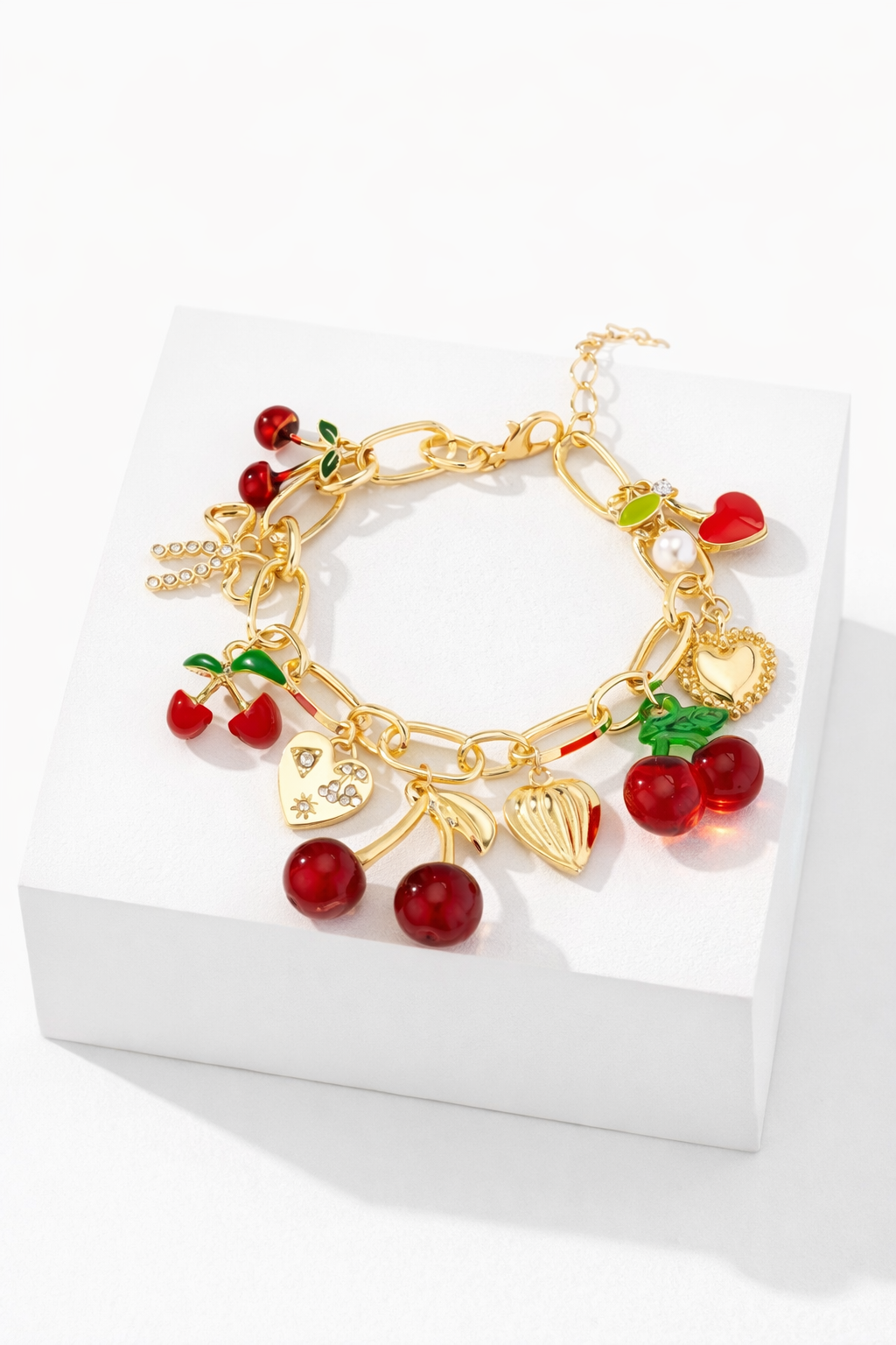 Bracelet Charms Cerises – Douceur Fruitée 🍒