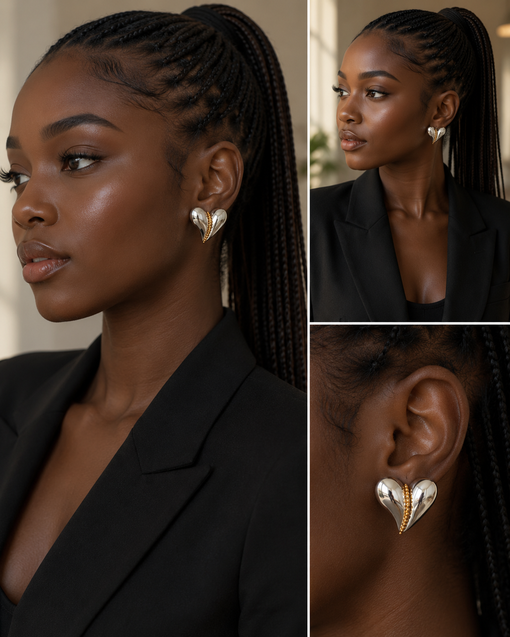 Boucles d’oreilles Cœur Fil d’Or