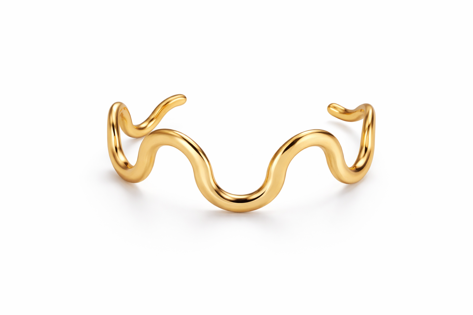 Bracelets ondulés en acier inoxydable – Élégance fluide
