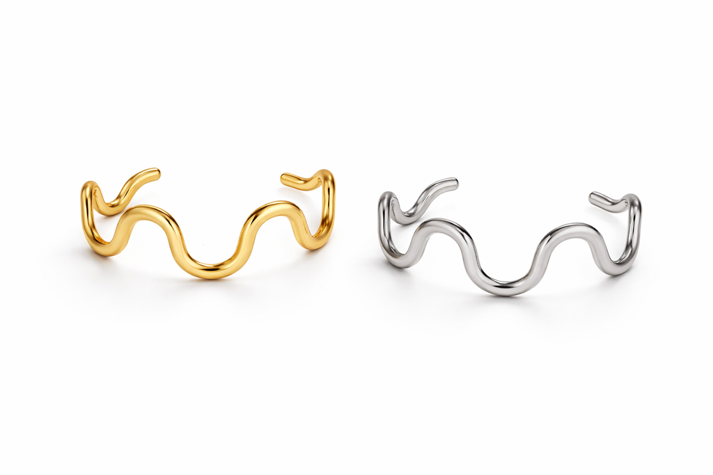 Bracelets ondulés en acier inoxydable – Élégance fluide