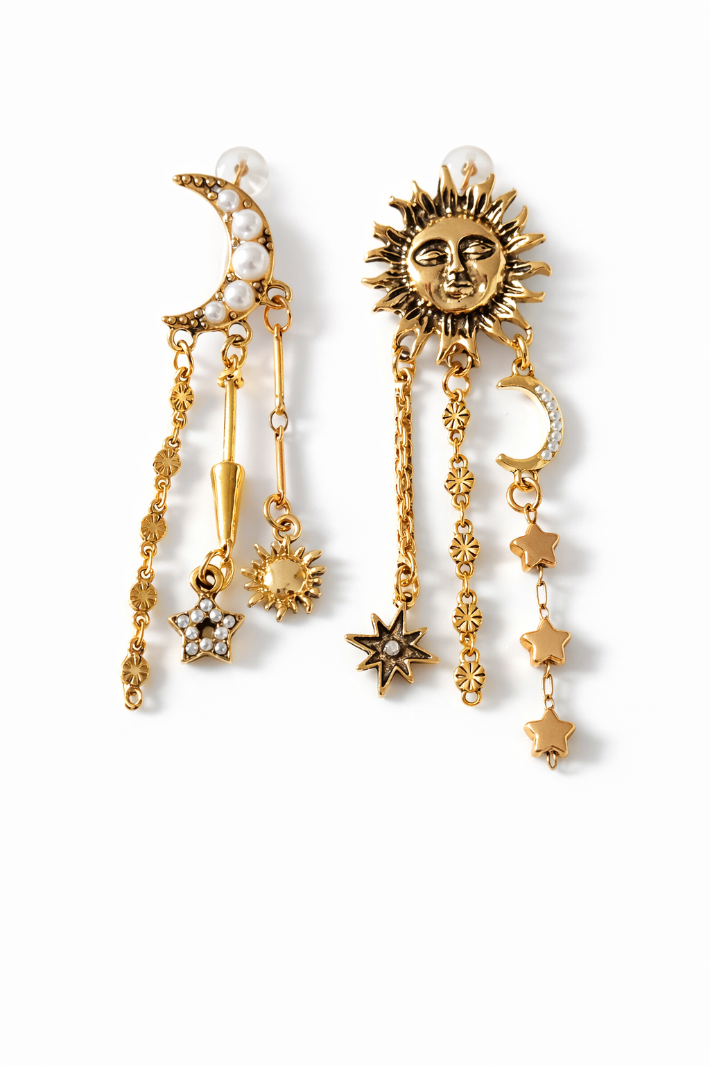 Boucles d’oreilles Soleil & Lune – Lueurs Célestes