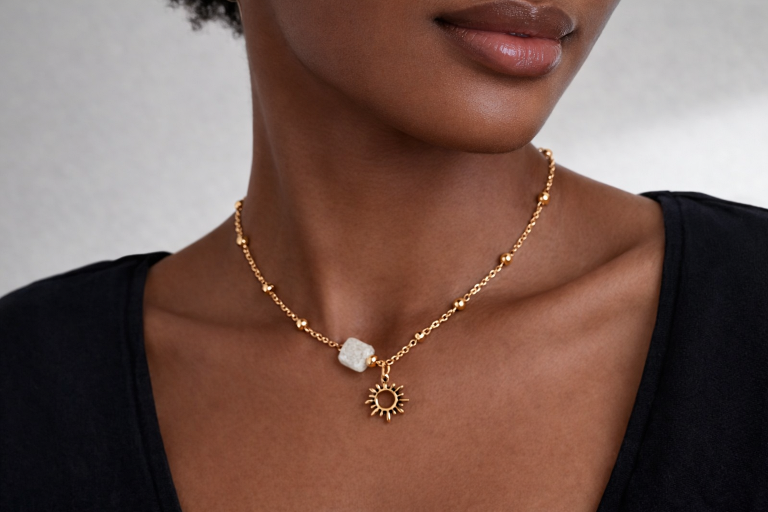 Collier Soléa – Acier Inoxydable Doré