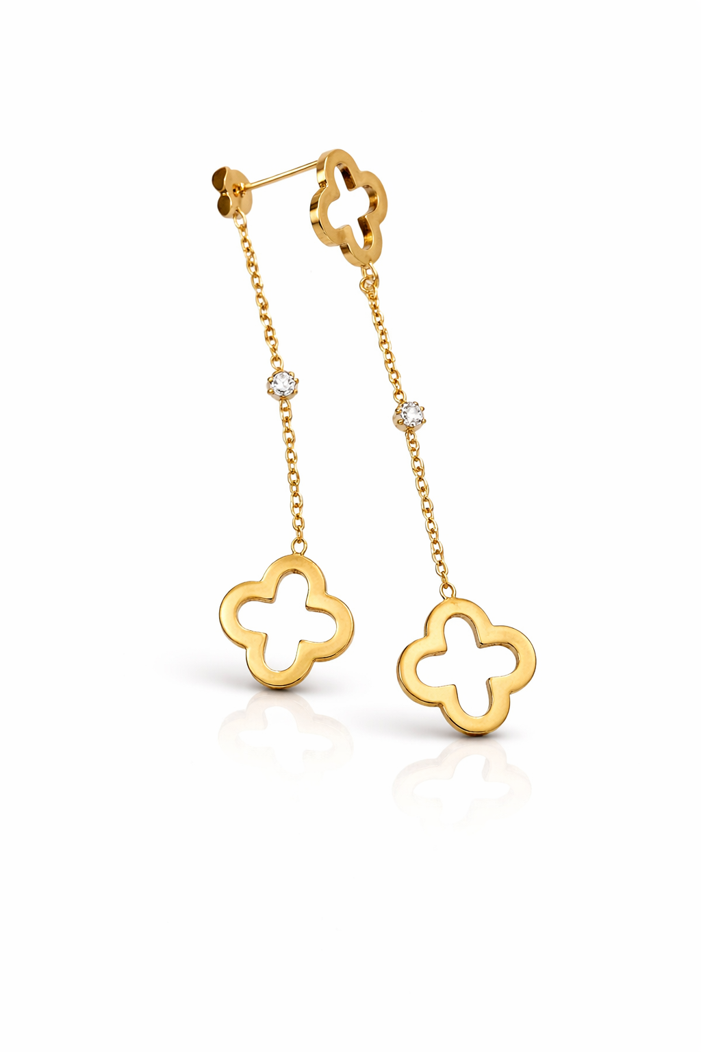 Boucles d’oreilles Trèfle Doré — Chance & Élégance