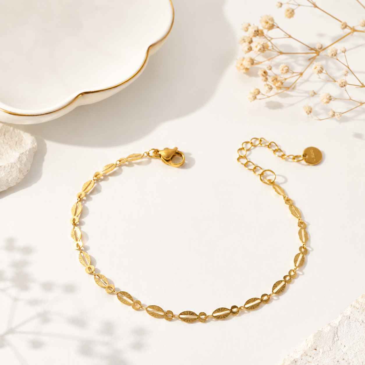 Bracelet Feuilles Dorées
