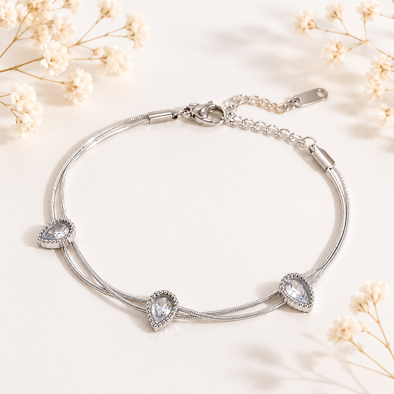 Bracelet Gouttes Argent Lumière