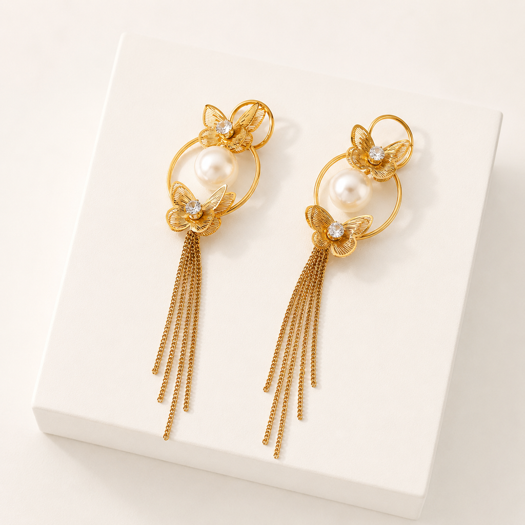 Boucles Papillon Perlé Éclat