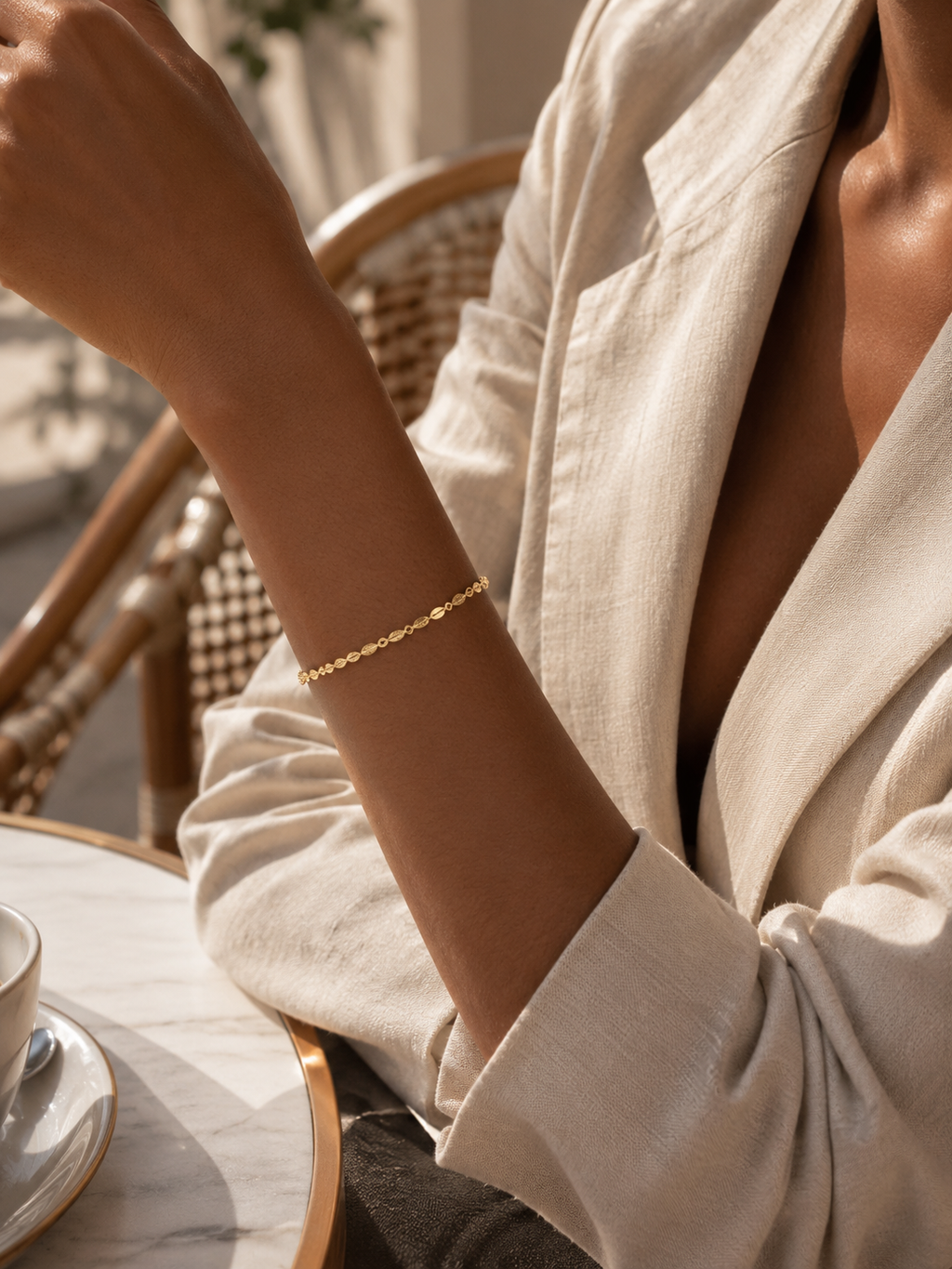 Bracelet Feuilles Dorées