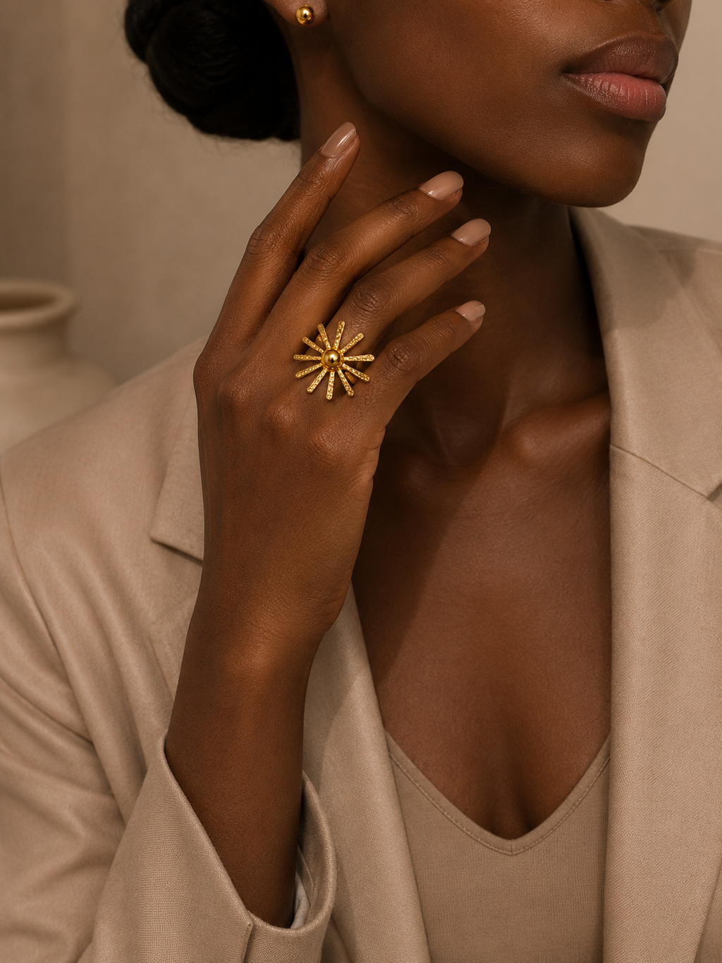 Bague Soleil Sculpté