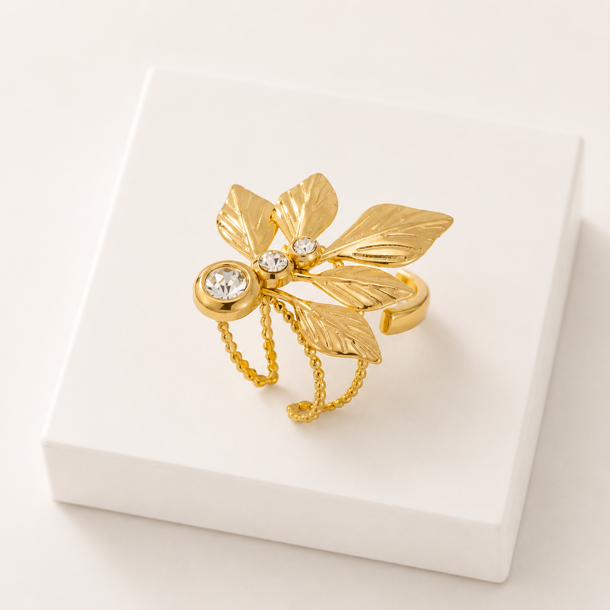 Bague Feuilles Lumière