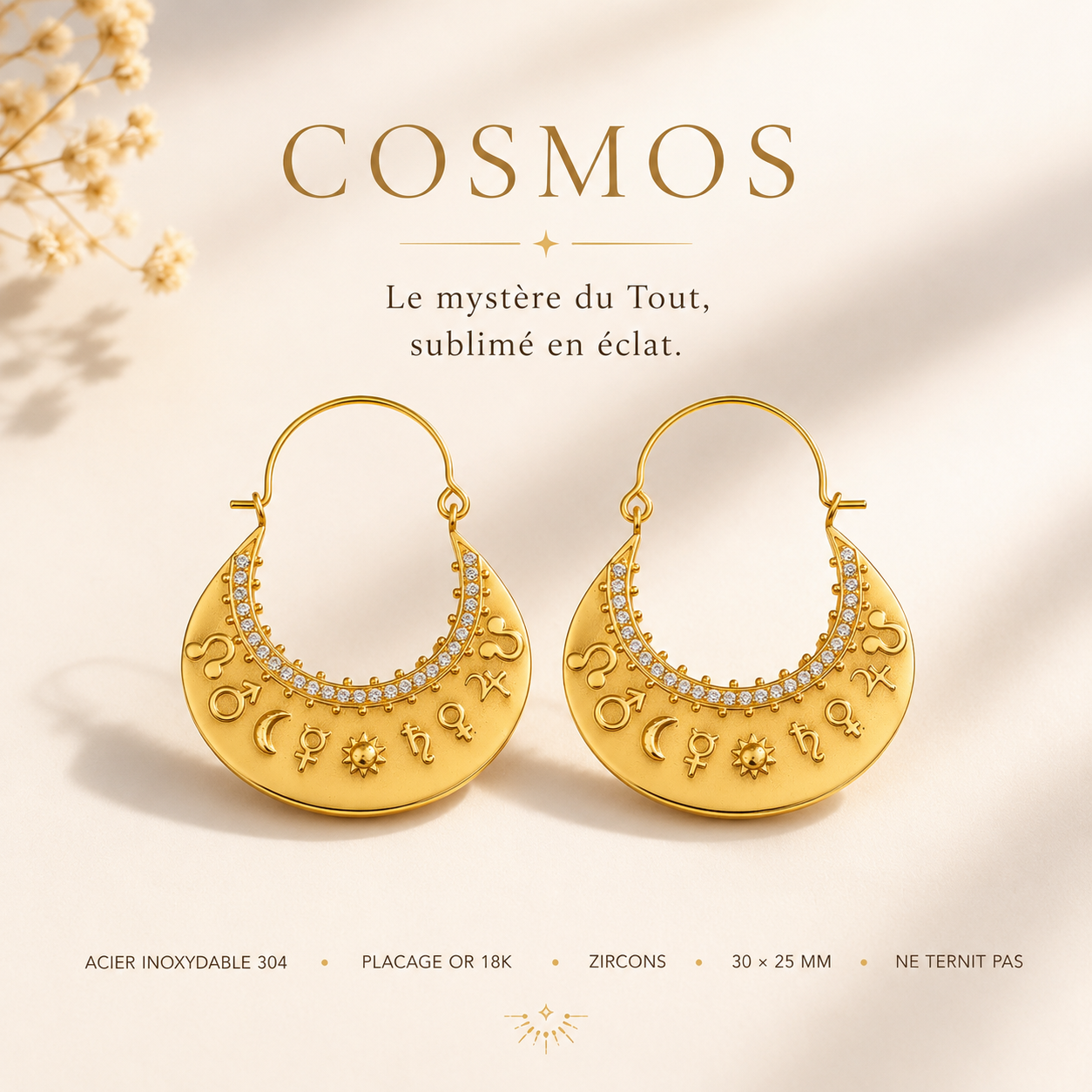 Boucles d'oreilles Cosmos