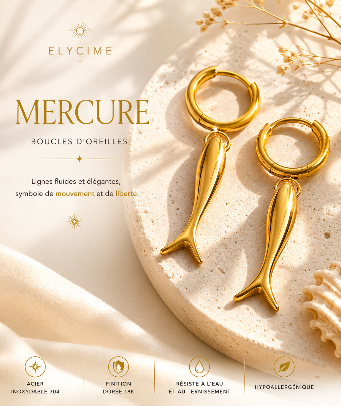 Boucles d'oreilles Mercure