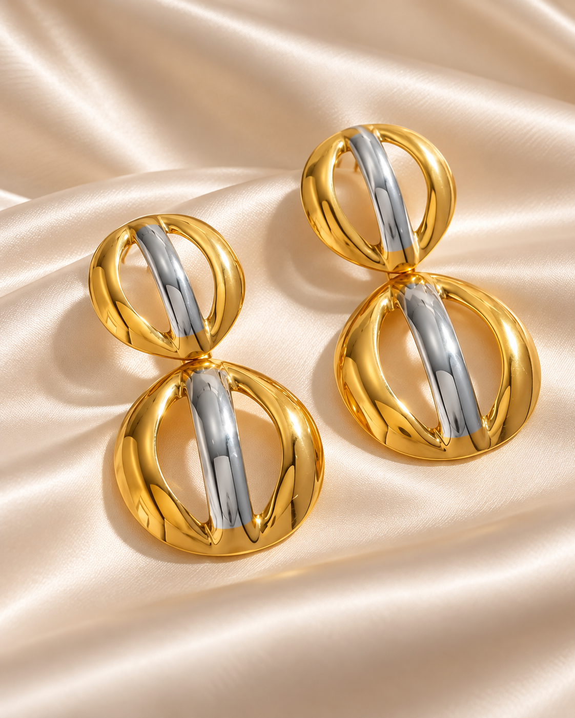 Double Circle / Stainless Steel Earrings
