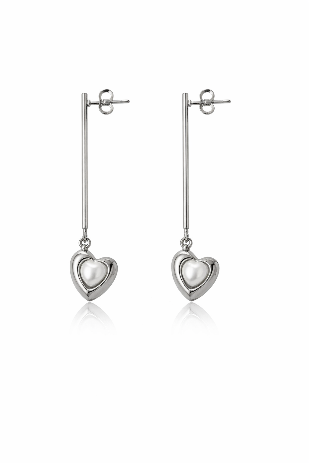 Elegant Beaded Heart Earrings