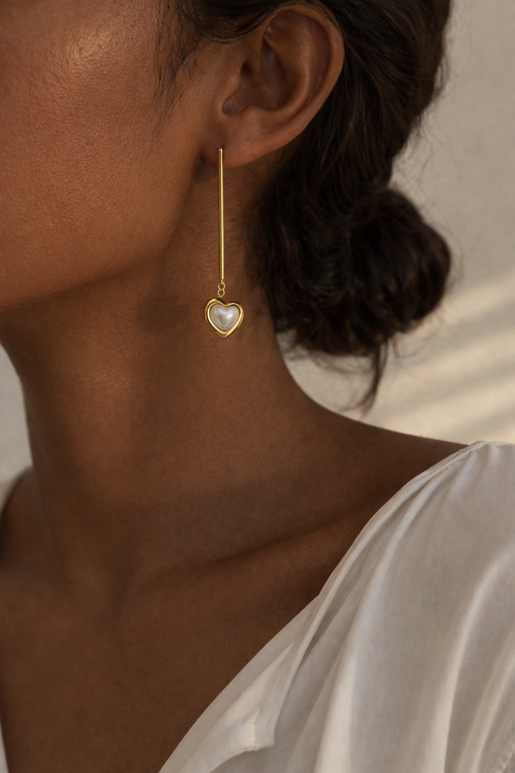 Elegant Beaded Heart Earrings