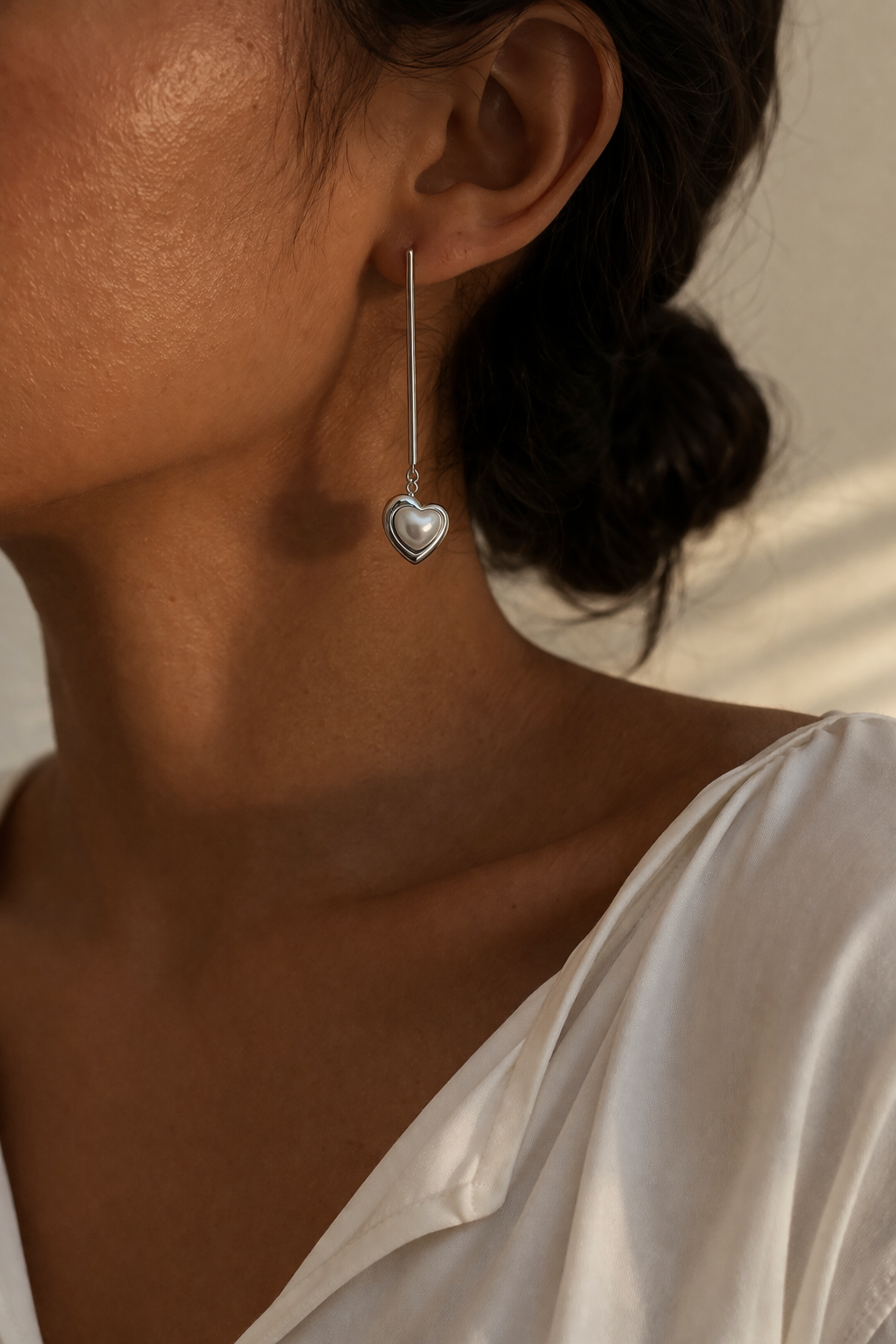 Boucles Élégance Cœur Perlé