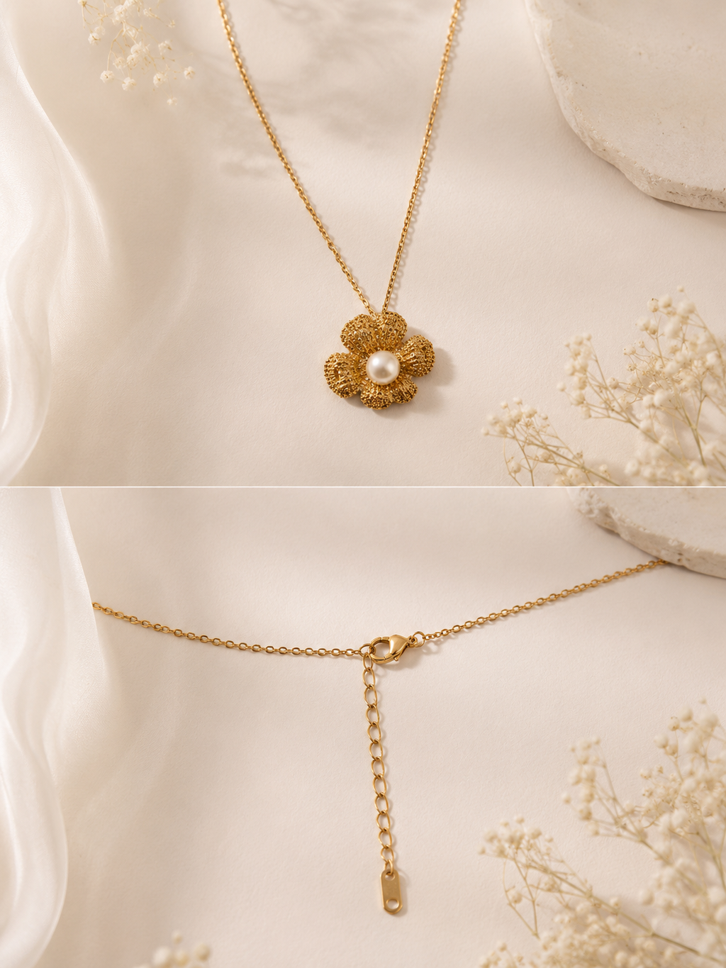 Collier Fleur Perle Éclat