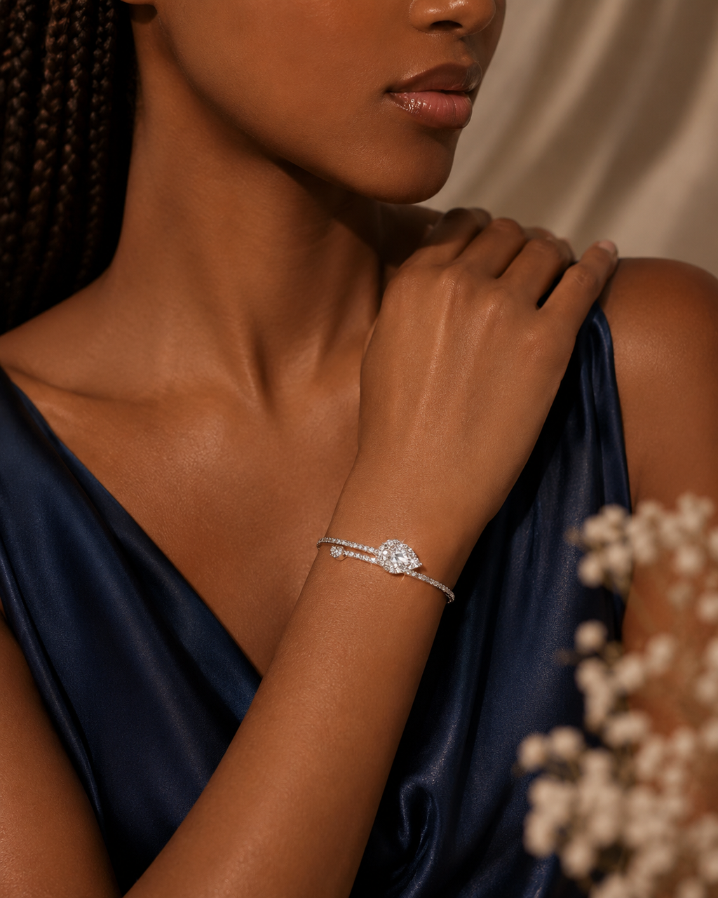 Bracelet Goutte Royale Argentée