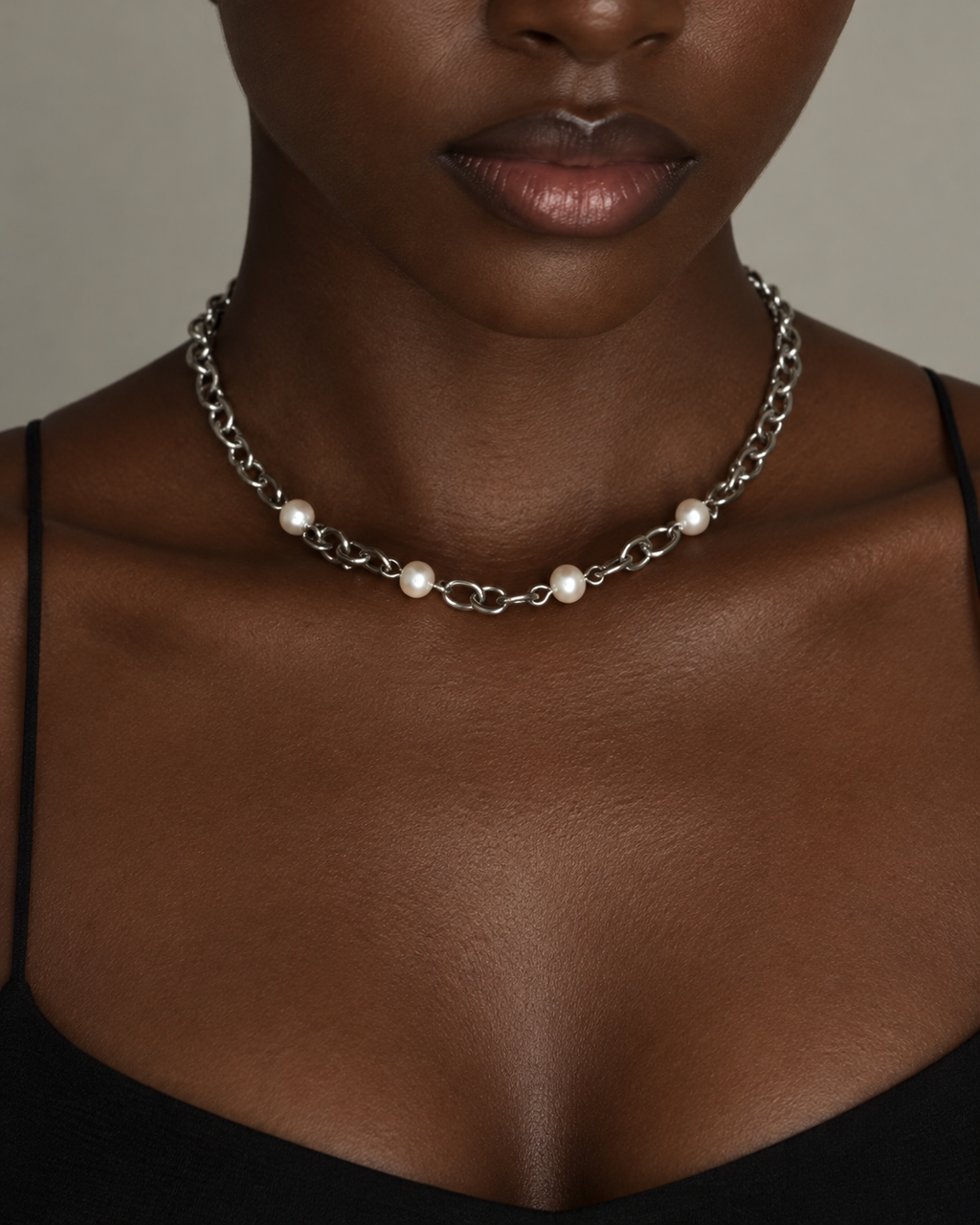 Perles Nature - Collier en acier inoxydable
