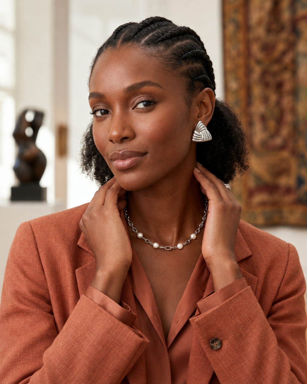Perles Nature - Collier en acier inoxydable