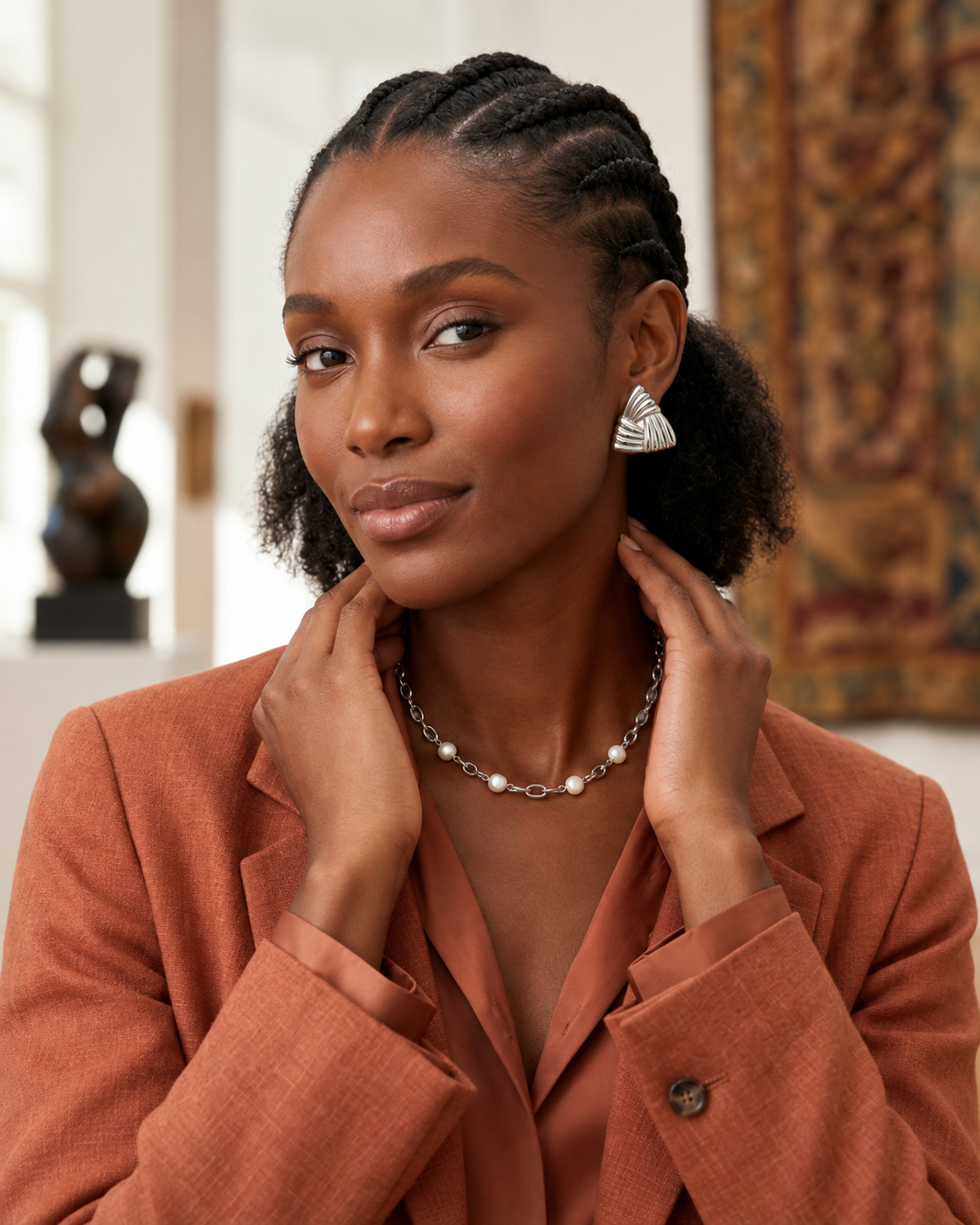 Perles Nature - Collier en acier inoxydable