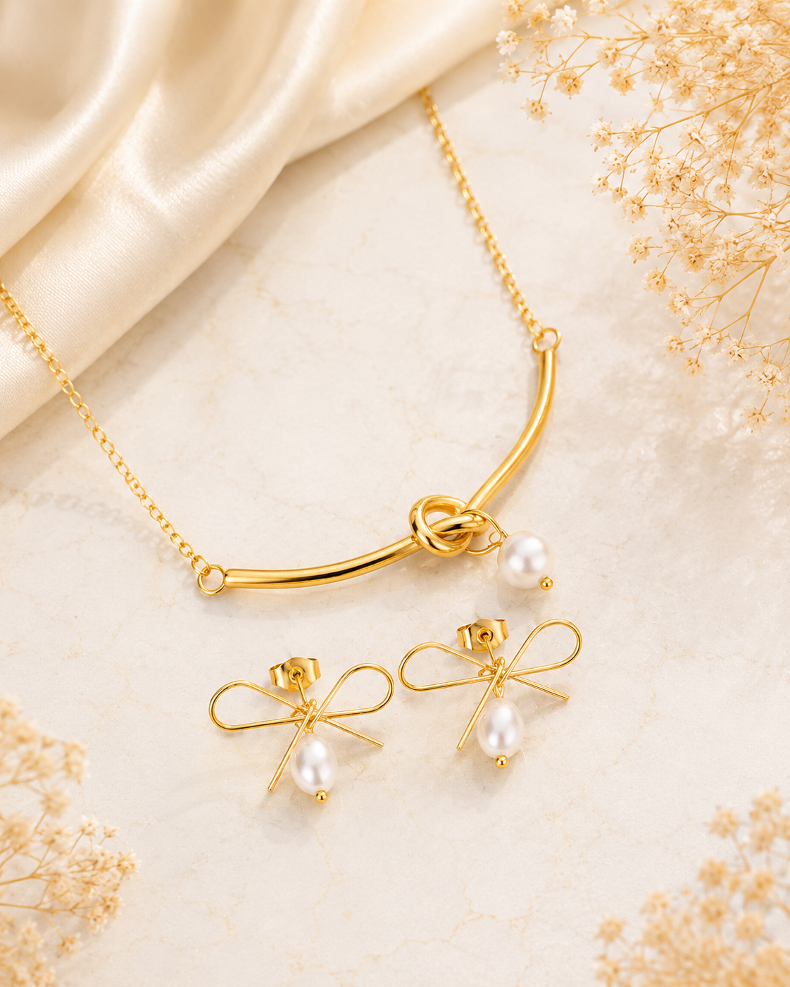 Collier & Boucles d’oreilles / acier inoxydable