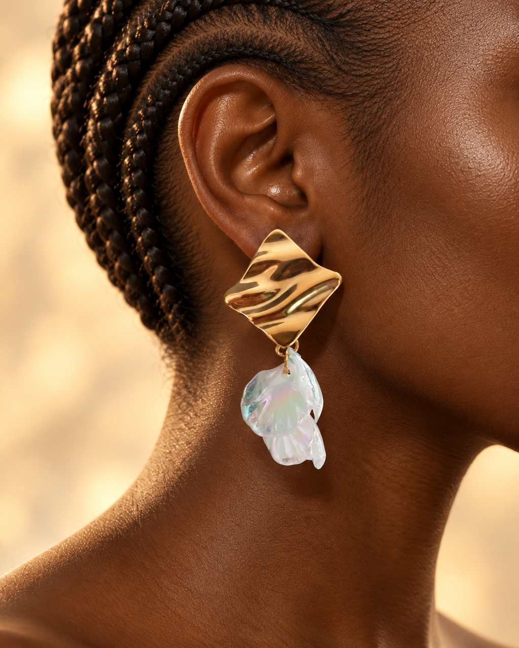 Nacrée/ Boucles d'oreilles