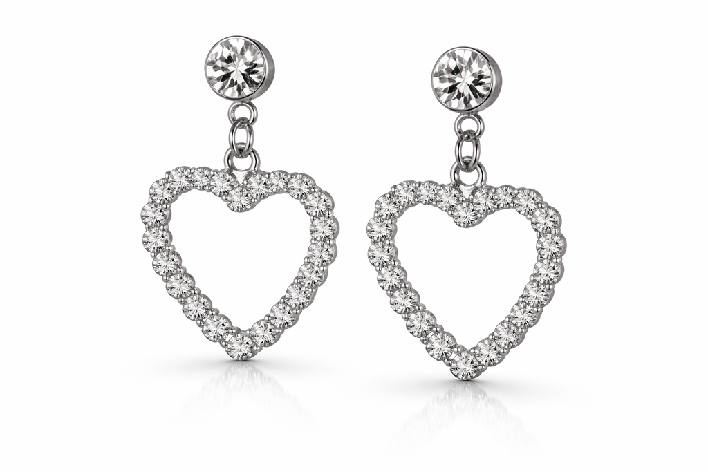 Boucles d'oreilles Cœur Zircon