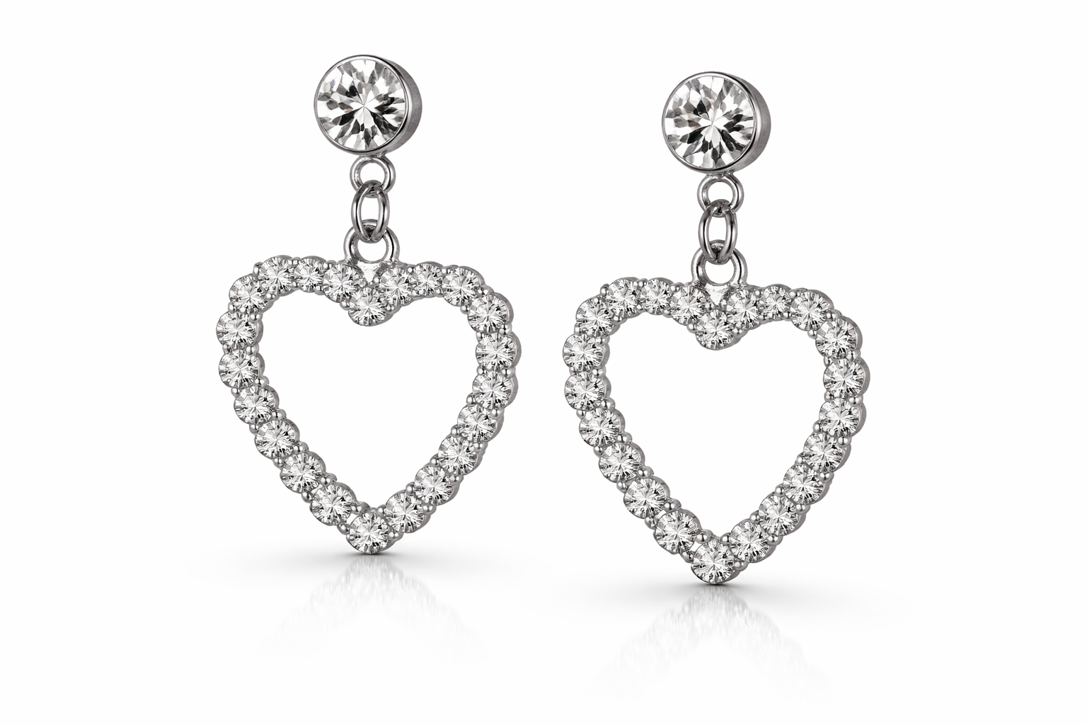 Boucles d'oreilles Cœur Zircon