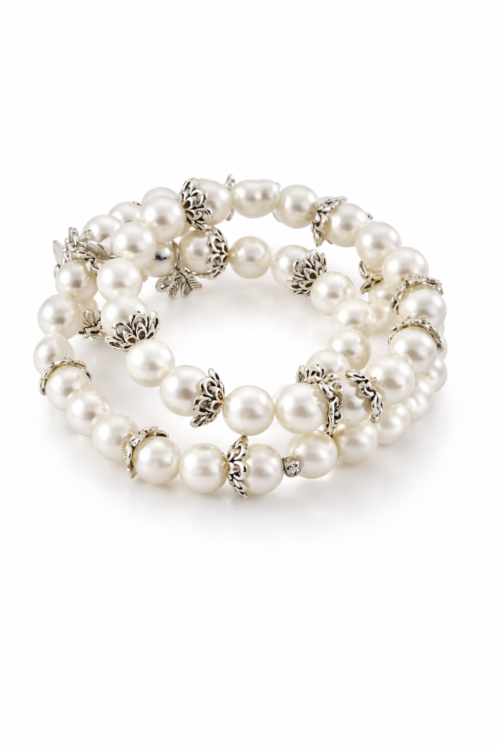 Bracelet Trio Perles — Blanc nacré